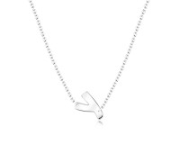 Silver Initial Letter Necklace Y SPE-5565